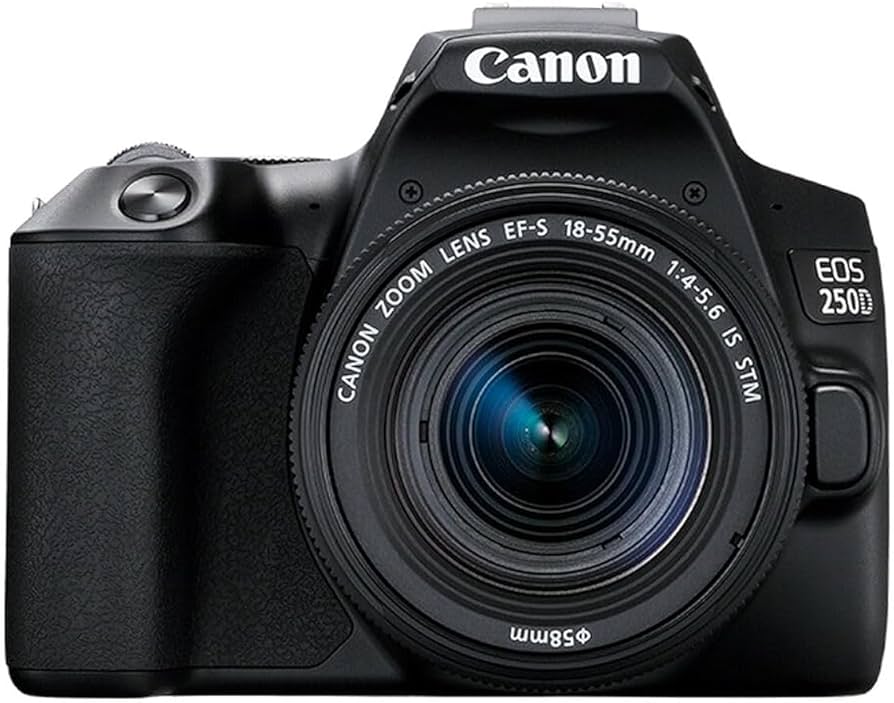 Canon EOS 250D + Canon EF-S 18-55mm f/4-5.6 IS STM Lens - Black Canon EOS 250D + Canon EF-S 18-55mm f/4-5.6 IS STM Lens - Black